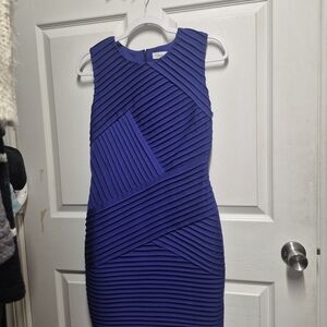 Calvin Klein Textured Royal Blue Midi Dress